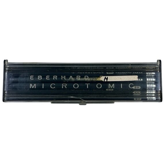 Vintage Eberhard Faber Microtomic 3H Woodclinched 600 Lot Of 5 In Plastic Case - Picture 1 of 11